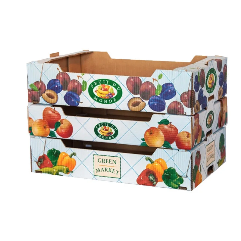 Customized Made Apricot Fresh Fruit and Vegetables Corrugated Box Corrugated Cardboard Fruit Stroge Boxes