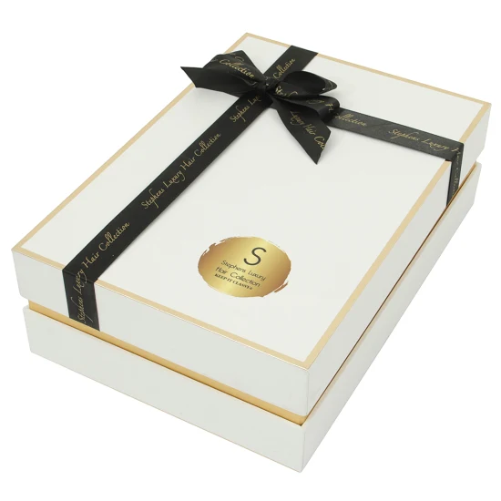 Роскошная коробка из жесткой атласной упаковочной бумаги для упаковки париков с индивидуальным логотипом