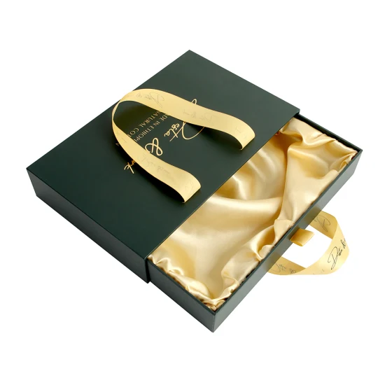 Роскошная подарочная бумажная коробка с выдвижным ящиком для упаковки нижнего белья с атласной подкладкой