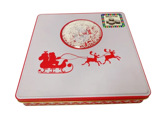 Высококачественная заводская цена, квадратная металлическая коробка для шоколада для конфет, жестяные коробки для рождественских подарков, упаковка для печенья, коробка для упаковки конфет