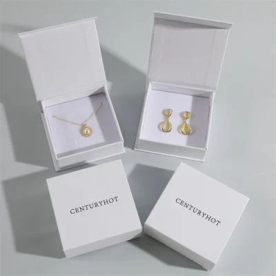 Настраиваемый логотип, ювелирные изделия, подарочное ожерелье, кольцо, откидная верхняя коробка