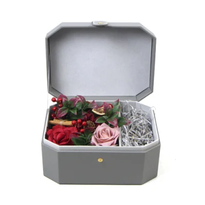 Искусственная роза из ПВХ в коробке для рождественского фестиваля, свадьбы, подарка на день рождения